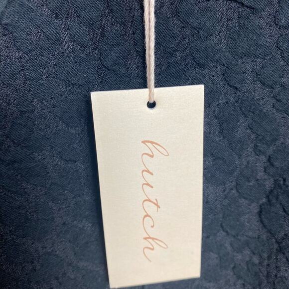 ANTHROPOLOGIE HUTCH DRESS S BLACK TEXTURED LONG SLEEVE MINI BELTED FIT & FLARE - Picture 5 of 10